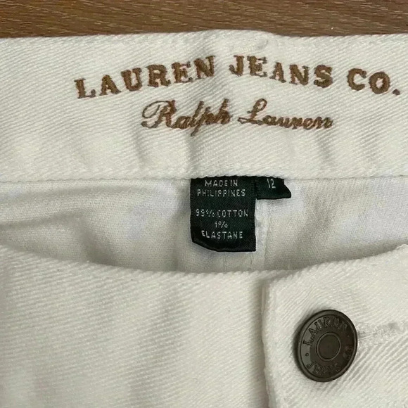 Ralph Lauren Jeans White Jeans White Label Size 12 Wide Leg Vintage LRL Jeans Co - Picture 6 of 8